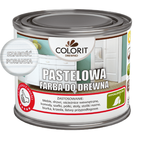 Pastelowa farba do drewna szarość poranka 375 ml COLORIT