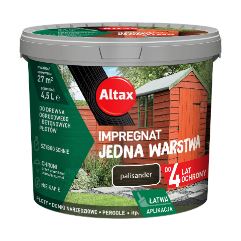 Impregnat do drewna ogrodowego JEDNA WARSTWA 4,5 l Palisander Altax