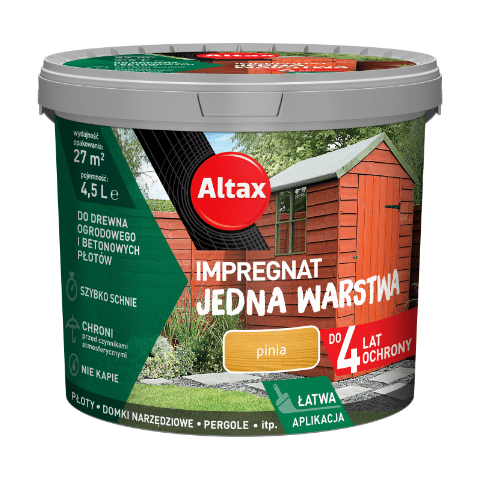 Impregnat do drewna ogrodowego JEDNA WARSTWA 4,5 l Pinia Altax