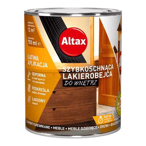Lakierobejca szybkoschnąca do wnętrz 750 ml brąz Altax