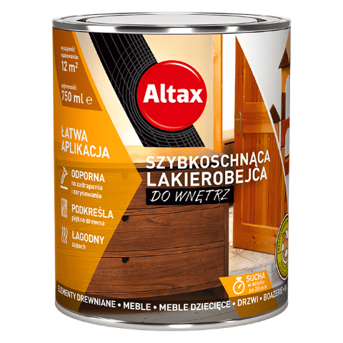 Lakierobejca szybkoschnąca do wnętrz 750 ml palisander Altax