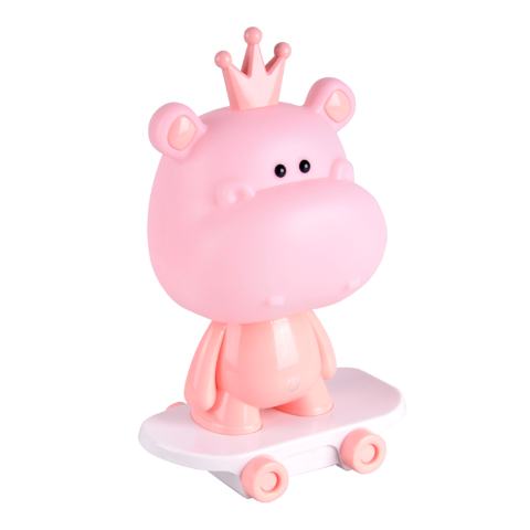 Lampka nocna LED HIPOPOTAM na deskorolce różowy 2,5 W POLUX