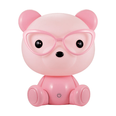 Lampa nocna POLUX MIŚ OKULARNIK LED 2,5 W różowy