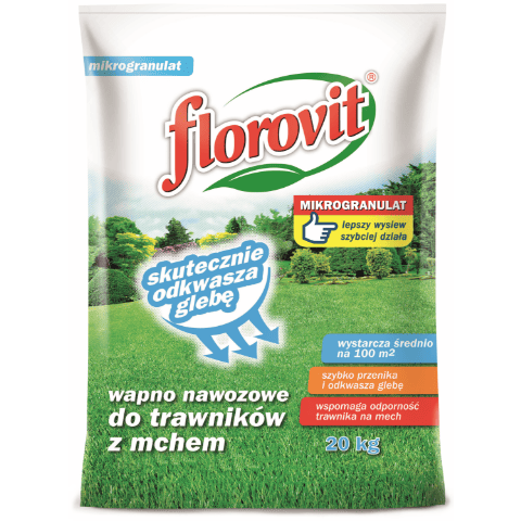 Wapno do trawnika z mchem 20 kg Florovit