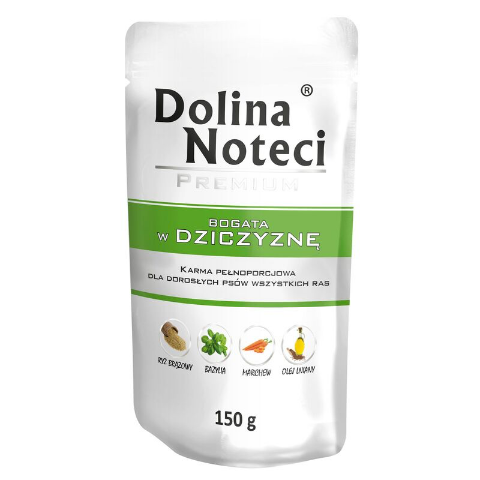 Karma mokra dla psa BOGATA W DZICZYZNĘ 150 g Dolina Noteci