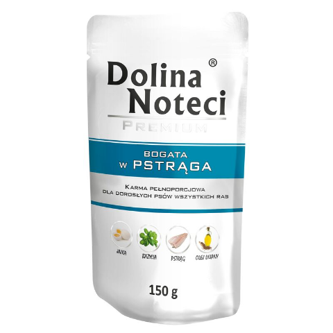 Karma mokra dla psa BOGATA W PSTRĄGA 150 g Dolina Noteci