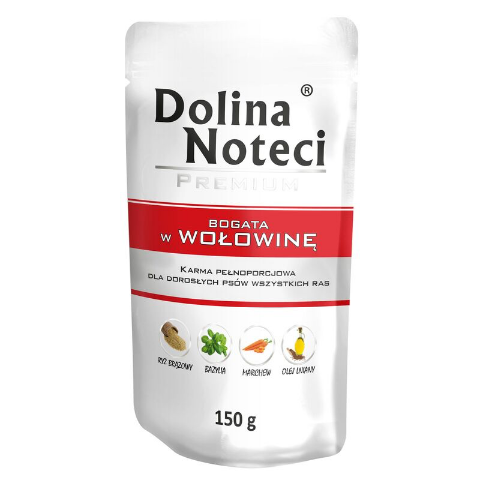 Karma mokra dla psa BOGATA W WOŁOWINĘ 150 g Dolina Noteci