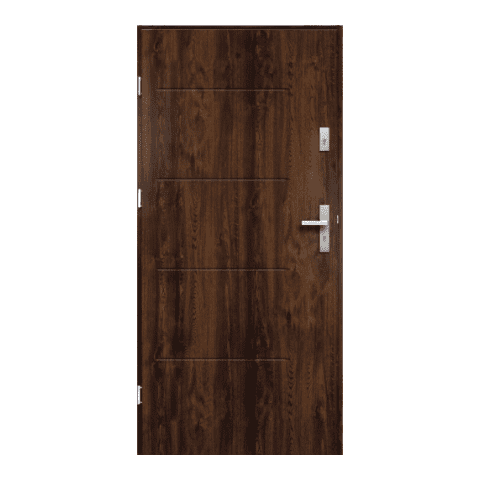 Drzwi zewnętrzne TYTAN pełne orzech 80 lewe RADEX