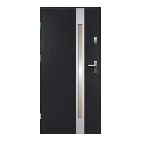 Drzwi zewnętrzne TEMIDAS stopsol inox antracyt 80 lewe RADEX