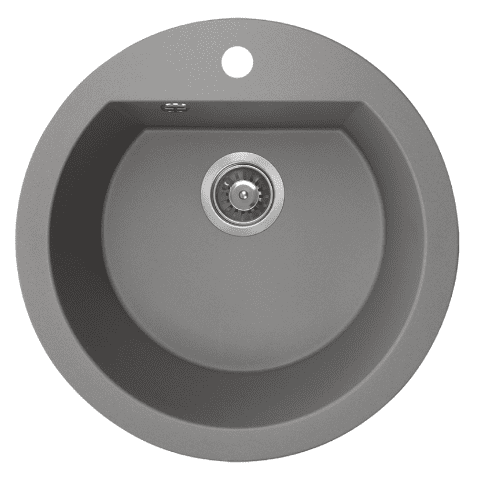 Zlewozmywak granitowy DAFNE 1 komora C-51 cm z syfonem szary