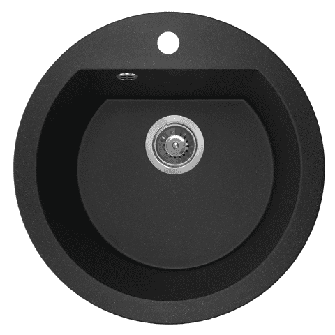 Zlewozmywak granitowy DAFNE 1 komora C-51 cm z syfonem czarny