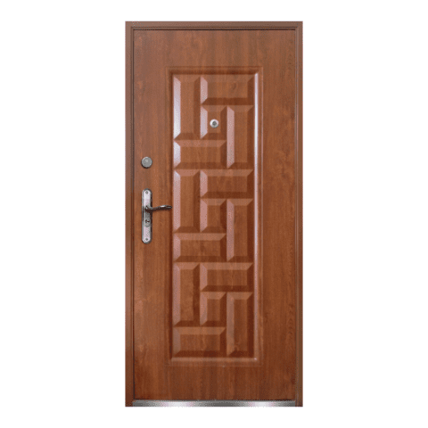 Drzwi zewnętrzne stalowe złoty dąb 80 lewe