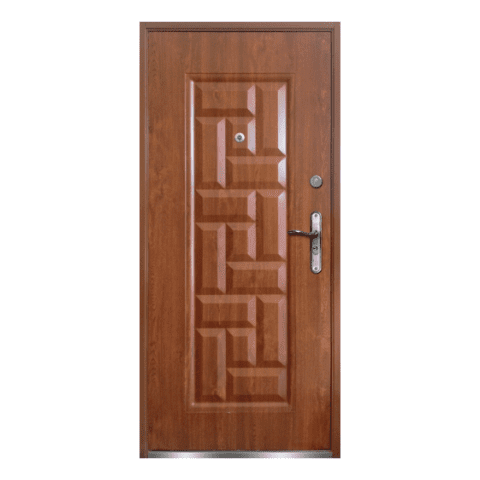 Drzwi zewnętrzne stalowe złoty dąb 80 prawe