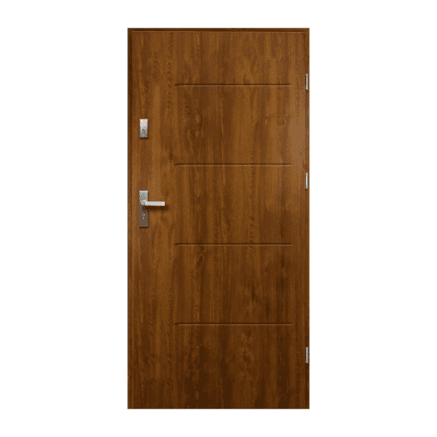 Drzwi zewnętrzne TYTAN pełne złoty dąb 80 prawe RADEX