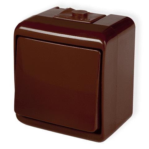 Łącznik pojedynczy natynkowy IP44 HydroLuxe brązowy