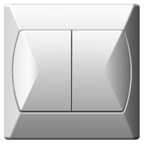 Łącznik dwugrupowy świecznikowy AKCENT biały