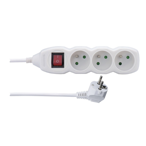 Przedłużacz z wyłącznikiem 3&nbsp;gniazda 3&nbsp;m