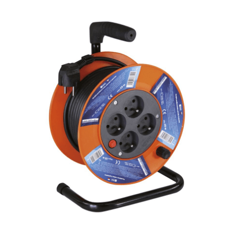 Przedłużacz zwijany 4 gniazda 3 x 1,0 15 m