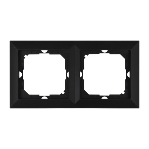 Ramka podwójna czarny mat PERŁA