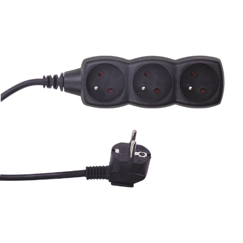 Przedłużacz 3 gniazda 1,5 m czarny