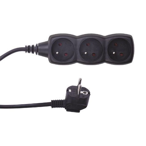 Przedłużacz 3&nbsp;gniazda 5&nbsp;m czarny