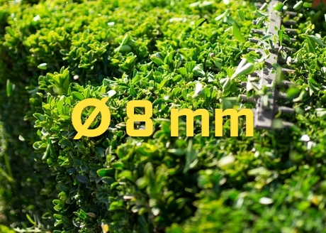 Max. grubość ciętych gałęzi: 8 mm