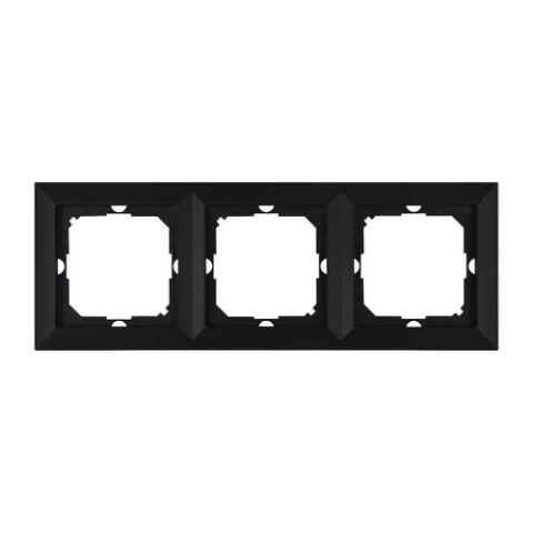 Ramka potrójna czarny mat PERŁA