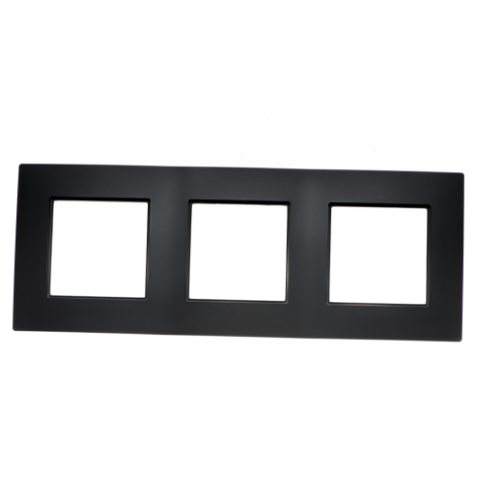 Ramka potrójna ROSA czarny mat