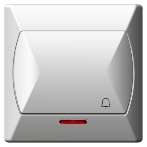 Łącznik zwierny dzwonek AKCENT z podświetleniem biały