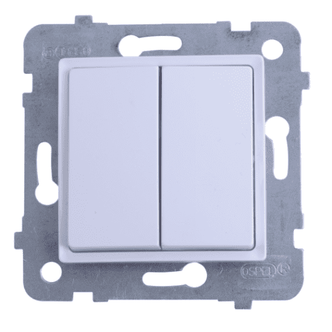 Łącznik świecznikowy podwójny ROSA biały bez ramki