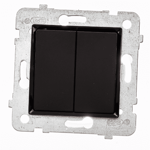 Łącznik świecznikowy podwójny ROSA czarny mat bez ramki