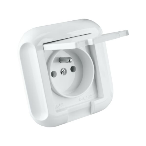 Gniazdo bryzgoszczelne IP44 Topaz białe