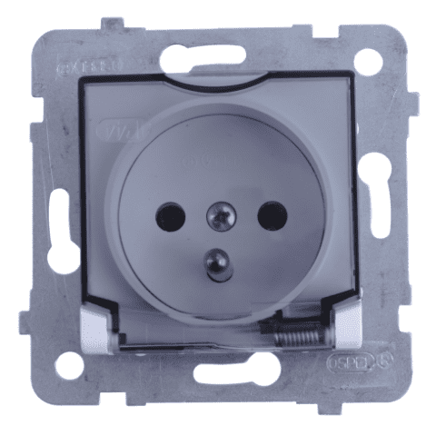 Gniazdo bryzgoszczelne pojedyncze IP44 z uziemieniem, biały ROSA