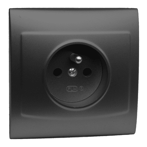 Gniazdo pojedyncze z uziemieniem VEGA czarny