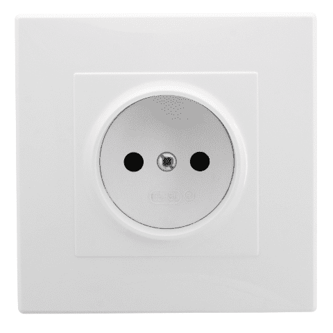 Gniazdo pojedyncze bez uziemienia Milano białe