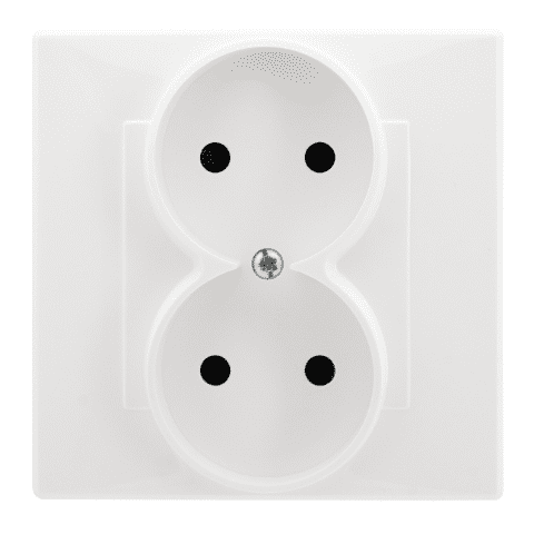 Gniazdo Milano podwójne bez uziemienia białe