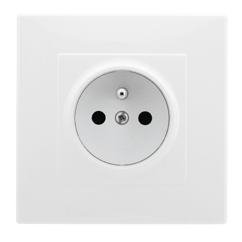 Gniazdo pojedyncze z uziemieniem Milano białe