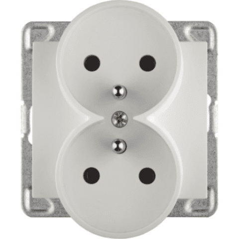 SIGMA (Biały) Gniazdo podwójne z/u GP-2DZ/m bez ramki