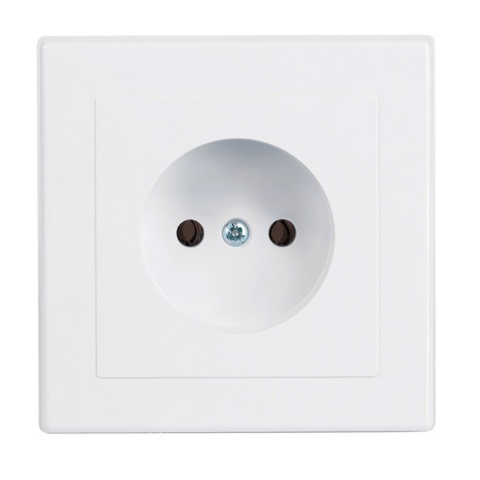 Gniazdo pojedyncze bez uziemienia Jowisz białe