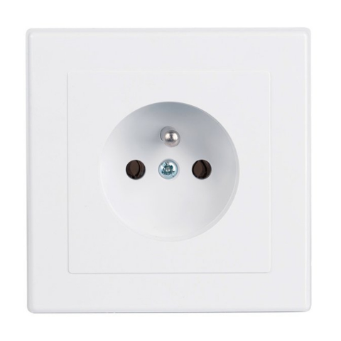 Gniazdo pojedyncze z uziemieniem Jowisz białe