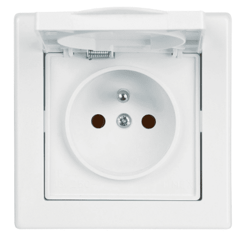Gniazdo pojedyncze Jowisz białe IP44 2P+Z