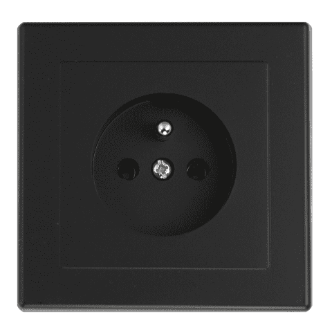 Gniazdo pojedyncze z uziemieniem Jowisz czarny mat