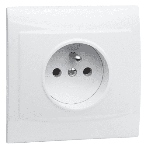 Gniazdo pojedyncze VEGA z uziemieniem białe