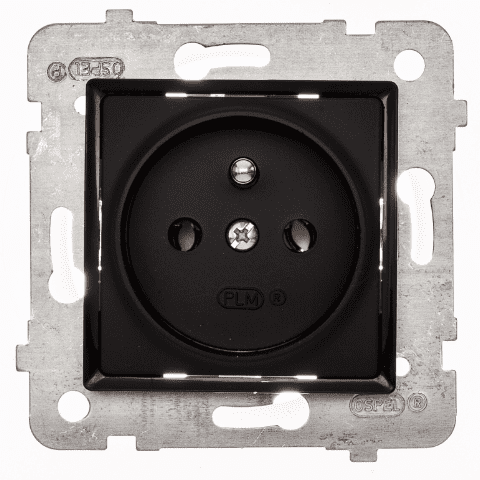 Gniazdo wtyczkowe pojedyncze ROSA czarny mat z uziemieniem bez ramki