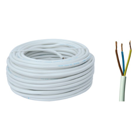 Przewód OMY 3 x 1 300 V, 25 m biały AKS Zielonka