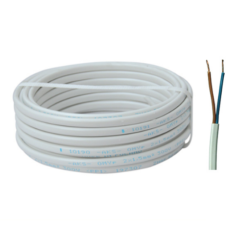 Przewód OMYP 2 x 1,5 10 m biały AKS Zielonka