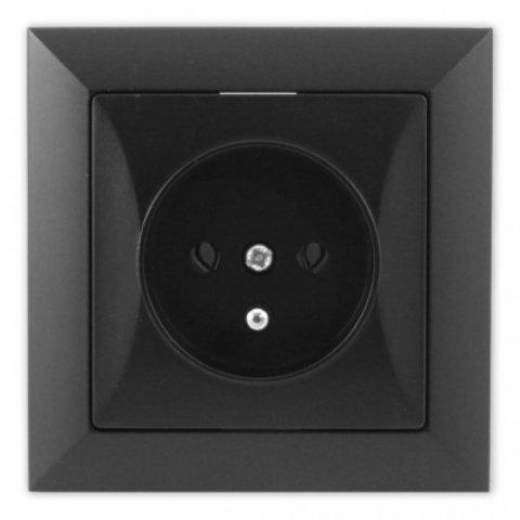 Gniazdo poj. 2p+Z czarny, POLA