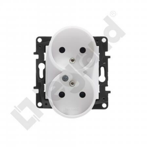 Gniazdo podwójne z/u NILOE STEP białe