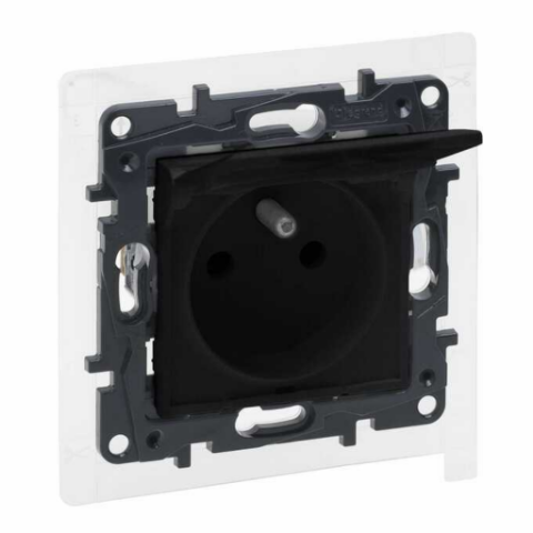 Gniazdo pojedyncze IP44 2P+Z czarny mat Niloe Step