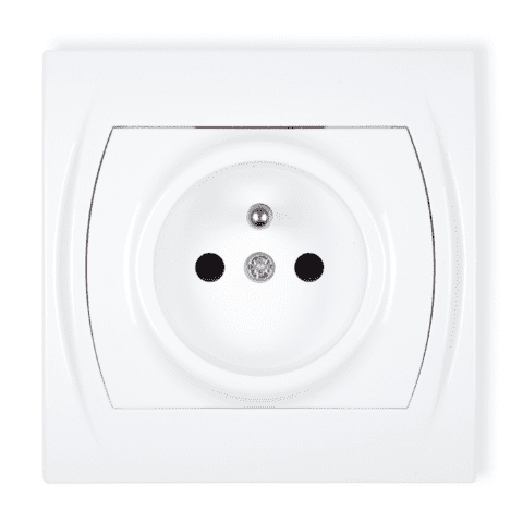 Gniazdo z uziemieniem białe Logo